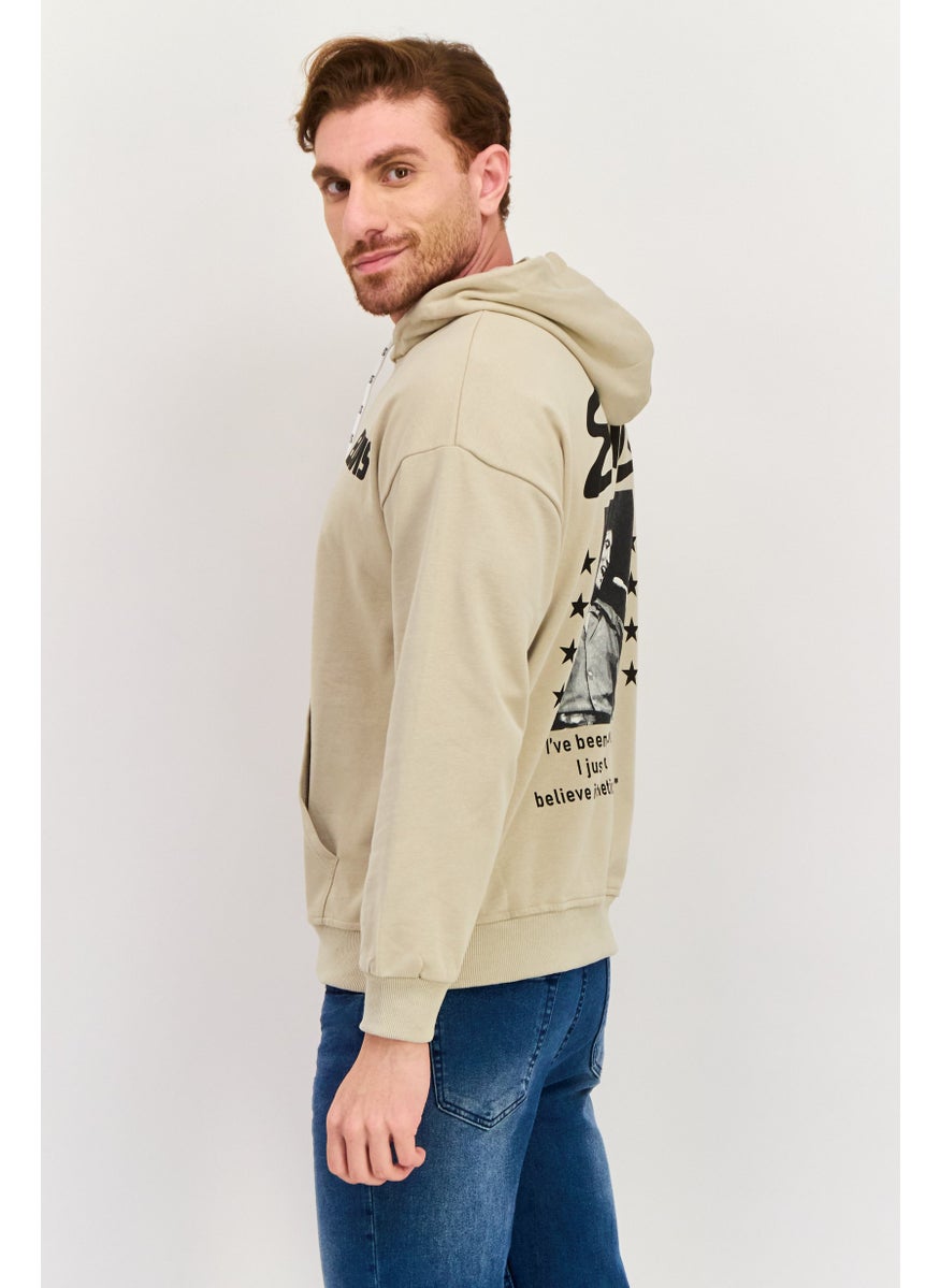 ELVIS Men Hooded Brand Logo Long Sleeves Sweatshirt, Black  - Image 2