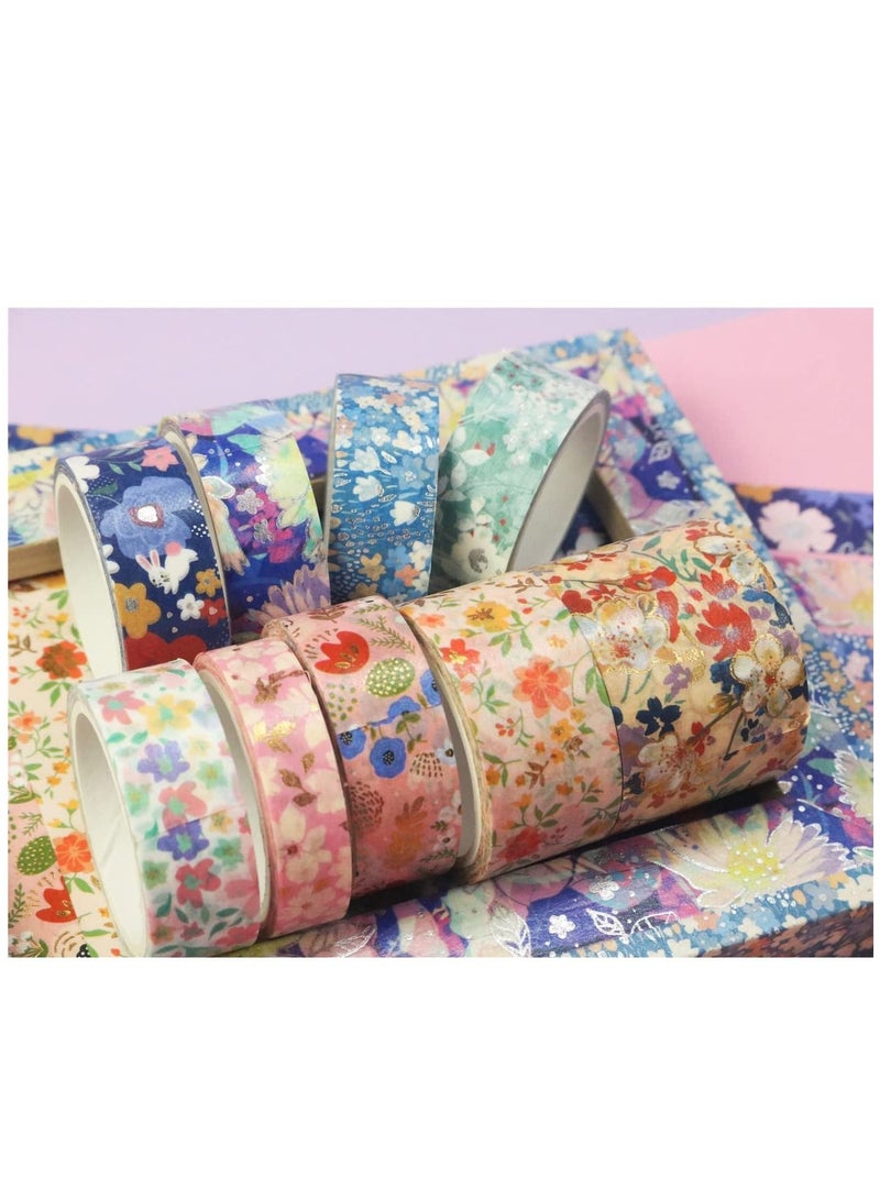 SYOSI Gold Washi Tape Set Wide Silver Foil Masking Tape Decorative for Arts DIY Crafts Journal Supplies Planners Scrapbook Card Gift Wrapping Beauty of Nature - Image 3