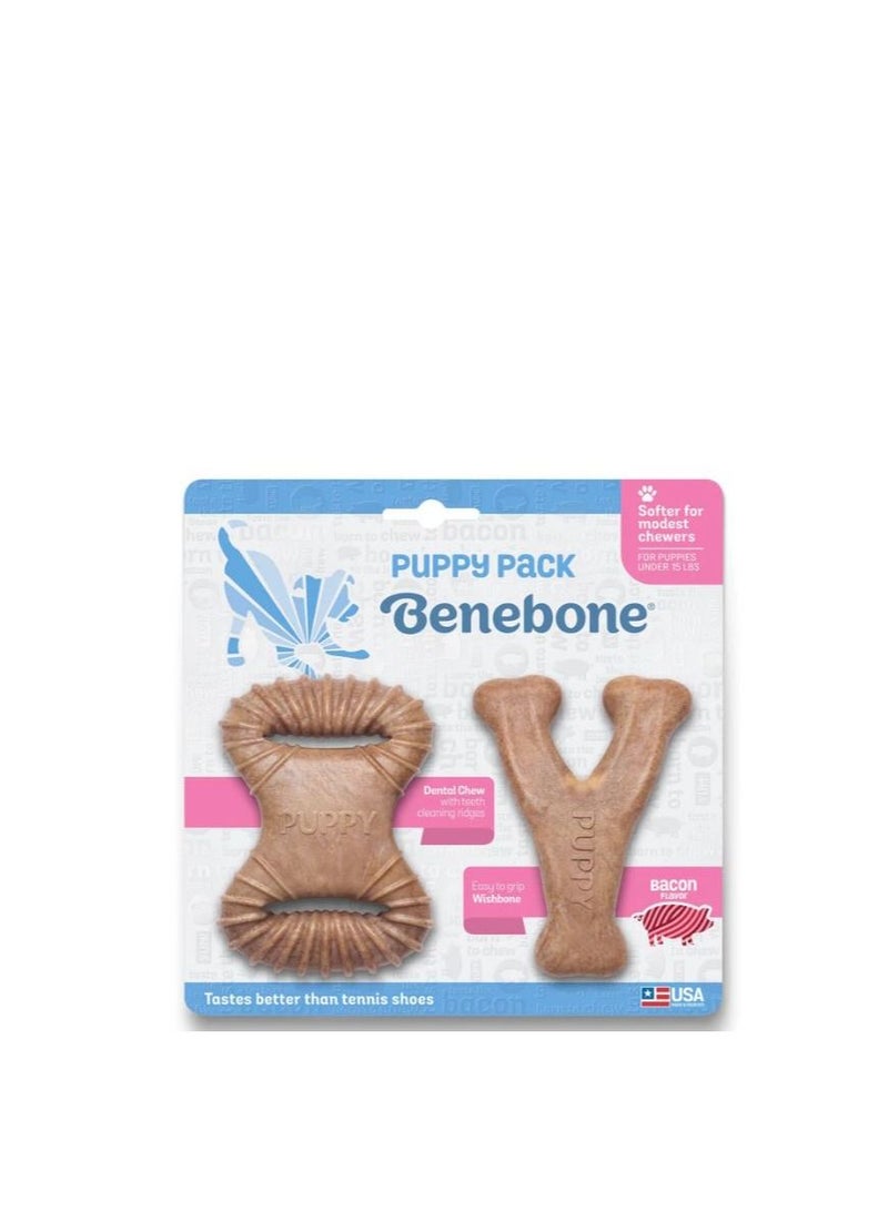 Puppy 2-Pack Dental Chew/Wishbone (Tiny) – Bacon