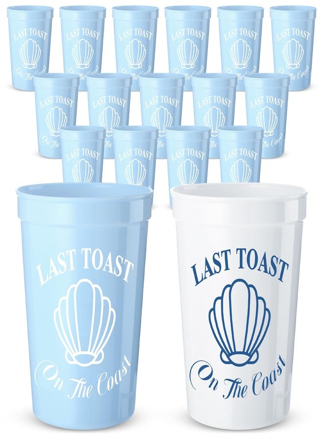 Ninehaoou 15 Pcs Last Toast on the Coast Bachelorette Party Plastic Cups 16 oz Coastal Stadium Cups Reusable Beach Bachelorette Weekend Bridal Party Favors Decorations for Bachelorette Party - Image 1