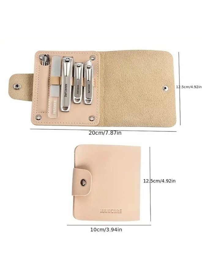براون ديلوكس 10 قطع مجموعة العناية بالأظافر من الفولاذ المقاوم للصدأ، طقم مانيكير وباديكير مع حقيبة سفر - Image 5