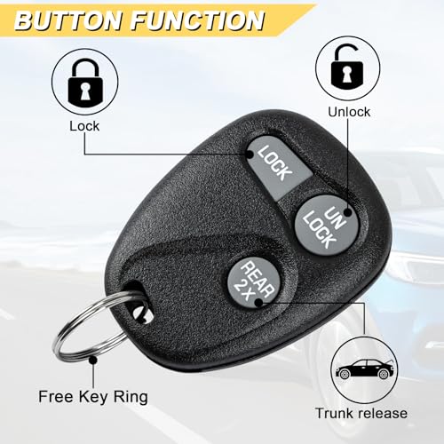 Vurkcy Key Fob Replacement for 1996-2002 Chevy Suburban Tahoe Lumina Camaro Monte Carlo/GMC Yukon Safari/Buick Cadillac Oldsmobile Pontiac Car Keyless Entry Remote Control, AB01502T ABO1502T, 3 Btn - Image 3