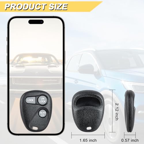 Vurkcy Key Fob Replacement for 1996-2002 Chevy Suburban Tahoe Lumina Camaro Monte Carlo/GMC Yukon Safari/Buick Cadillac Oldsmobile Pontiac Car Keyless Entry Remote Control, AB01502T ABO1502T, 3 Btn - Image 4