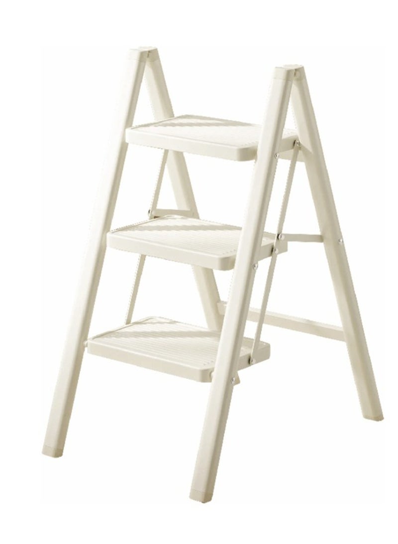 Smart Kitchen 3-Step Foldable Steel Ladder – Sturdy and Safe up to 150 kg, Versatile Design with Non-Slip Steps - Image 1