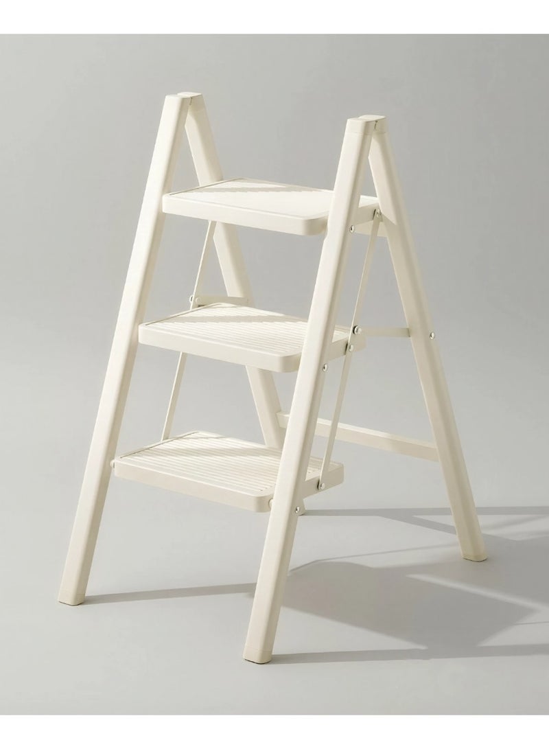 Smart Kitchen 3-Step Foldable Steel Ladder – Sturdy and Safe up to 150 kg, Versatile Design with Non-Slip Steps - Image 2