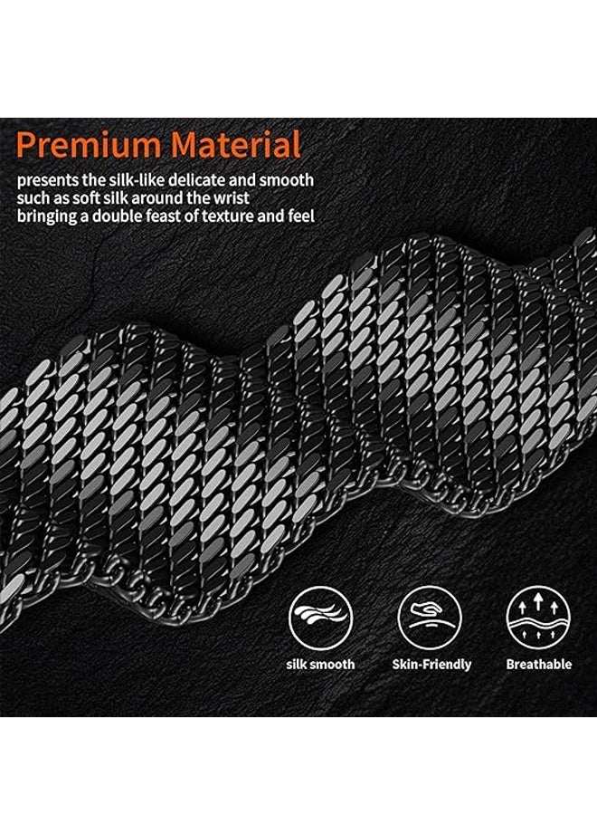 For 44 mm 45 mm Apple Watch Band for Men 42mm 44mm 46mm 38mm 45mm Series 7 40mm 41mm 49mm Women,Stainless Steel Parachute Buckle for iWatch Ultra 2 Series 10 9 8 7 6 SE 5 4 3 (Black) - Image 2