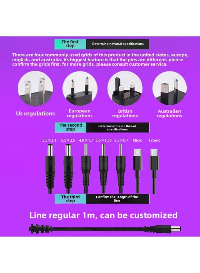 Loquat 12V2A Power AdApter MAssAger LED Light Strip Video Recorder Monitoring Router Switching Power Supply Us Plug-Color:Black-Specifications:12V2A - Image 5