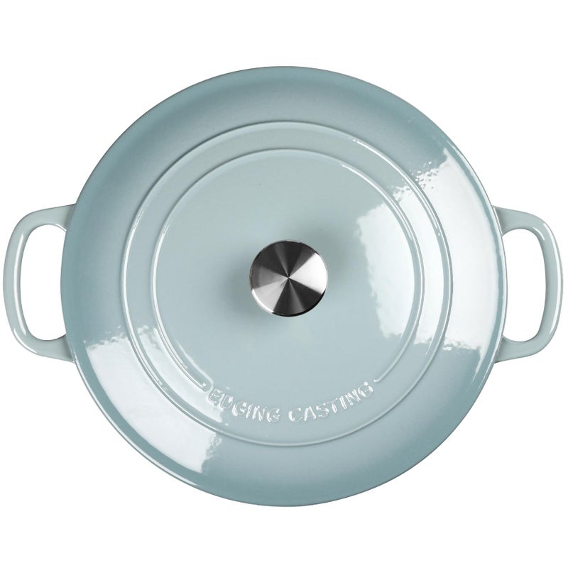 EDGING CASTING Enameled Dutch Ovens Cast Iron Dutch Oven Pot with Lid for Bread Baking, Cook, Dual Handle, 7 Quart, Seasalt - Image 4