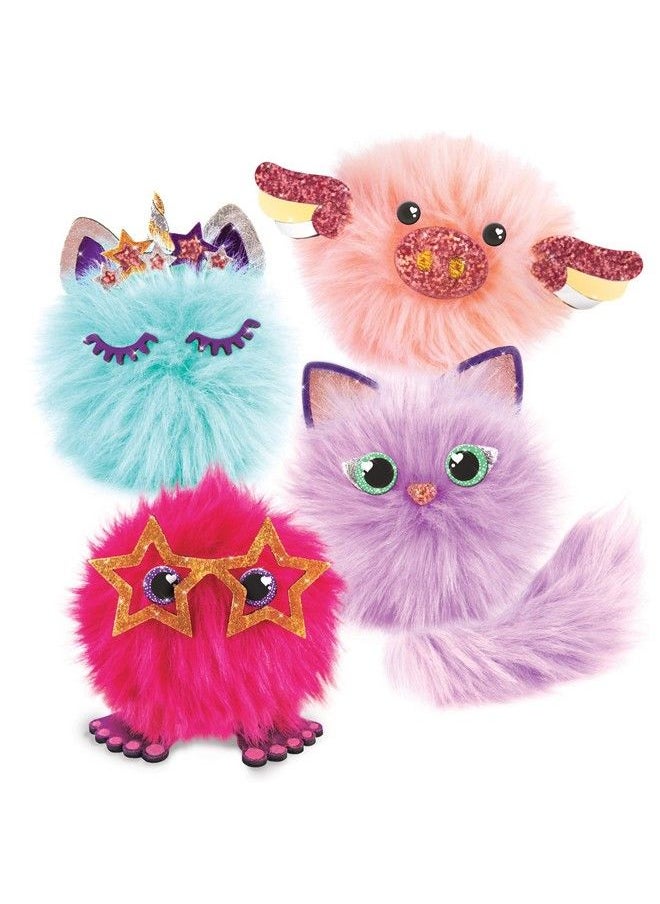 Make It Real - : Diy Cuddle Mob Create 4 Pom Pom Characters 36 Pieces Make Plush Furry Companions Allinone Diy Arts & Craft Kit Tweens & Girls Kids Ages 8+ - Image 1
