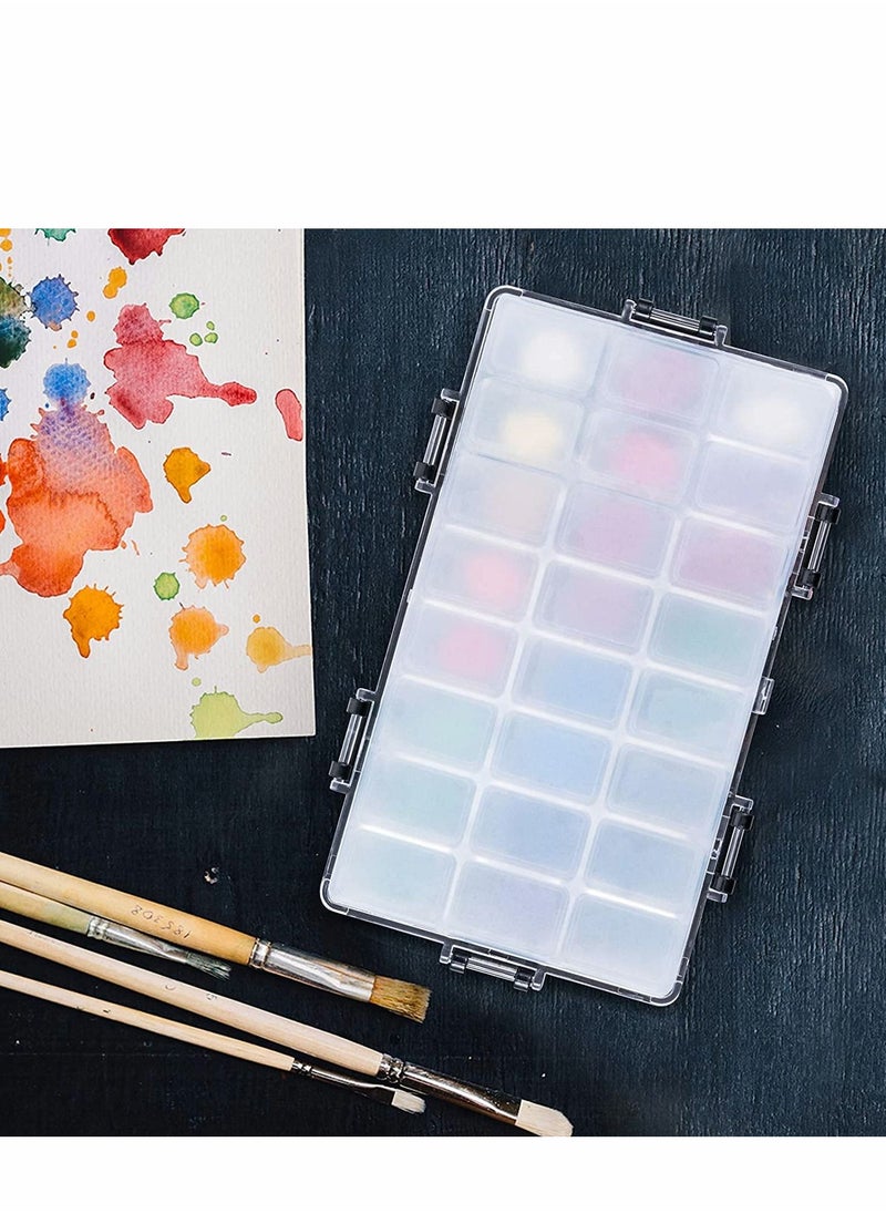 Excefore - Paint Pallet Tray Airtight Palette Stay Wet for Watercolors, Gouache, Acrylic, Oil Paint, Storage Box , 24 Wells - Image 1