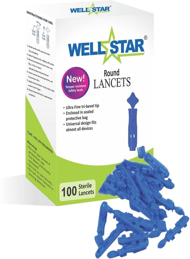 WELLSTAR شرائط اختبار ويلستار كارسينس N 50 مع إبر قياس السكر المستديرة (100) إبر قياس السكر (100) - Image 3