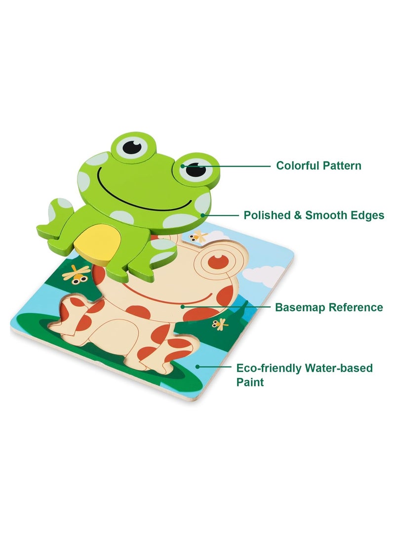 6 Pack Wooden Puzzles Toys Montessori Toys Set Cute Animal Jigsaw Puzzles Gift Toys Set for Toddlers Kids - Image 3