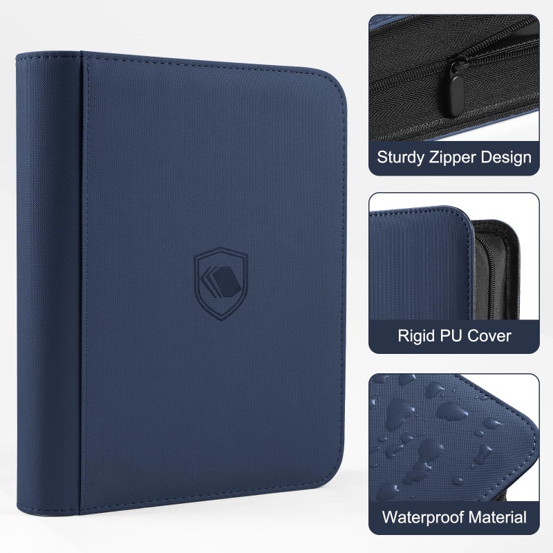 Pemocyny Toploader Binder, Holds 360 Toploaders, 100 Toploaders INCLUDED, 9-Pocket PU Cover Top Loader Binder for 3" x 4" Rigid Toploaders, Ringless Double-Sided Toploader Card Binder for TCG, Sport Cards - Image 3
