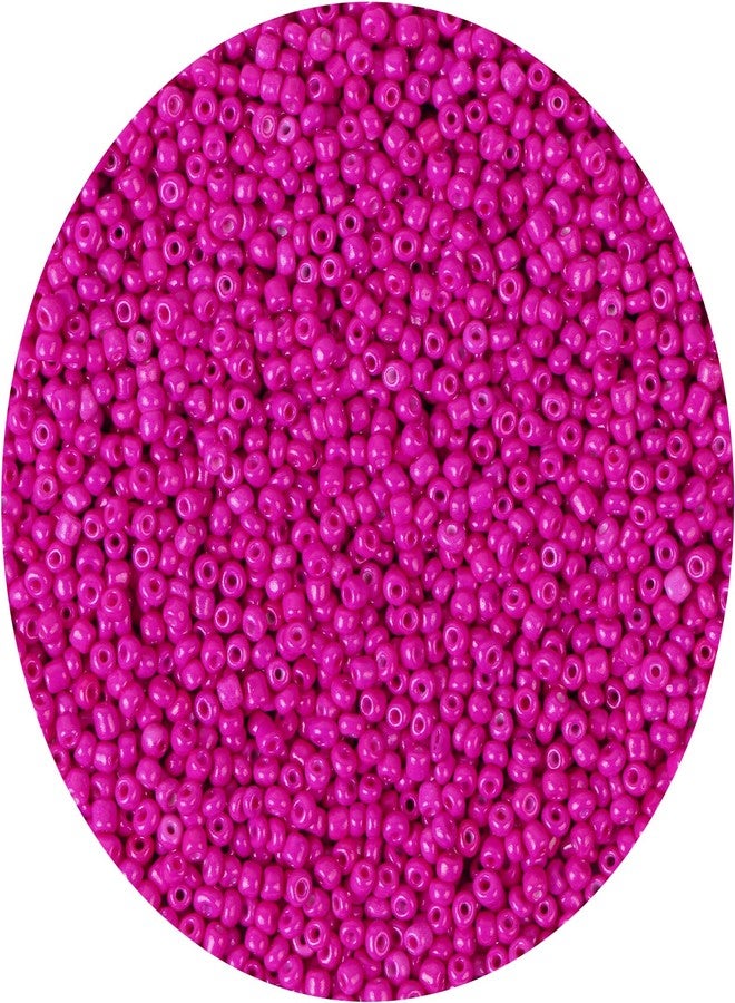 MIKIMIQI 2200pcs Glass Seed Beads Bulk - 4mm 6/0 Pony Spacer Beads for Jewelry Making - Hot Pink - Image 1