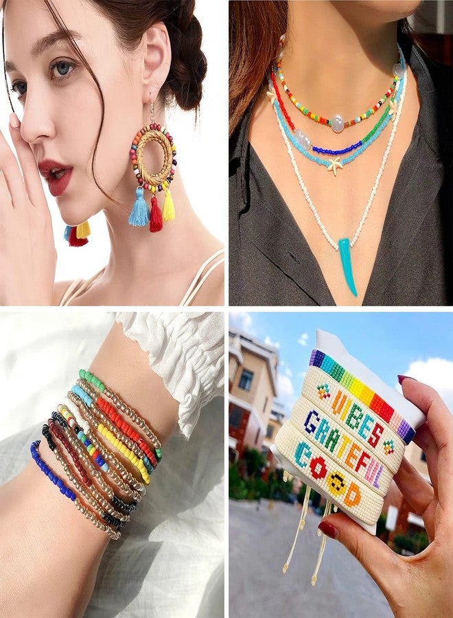 MIKIMIQI 2200pcs Glass Seed Beads Bulk - 4mm 6/0 Pony Spacer Beads for Jewelry Making - Hot Pink - Image 4