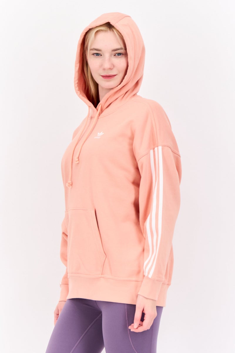 adidas Originals Women Sportswear Fit Long Sleeve Outdoor Hoodie, Peach - Image 2