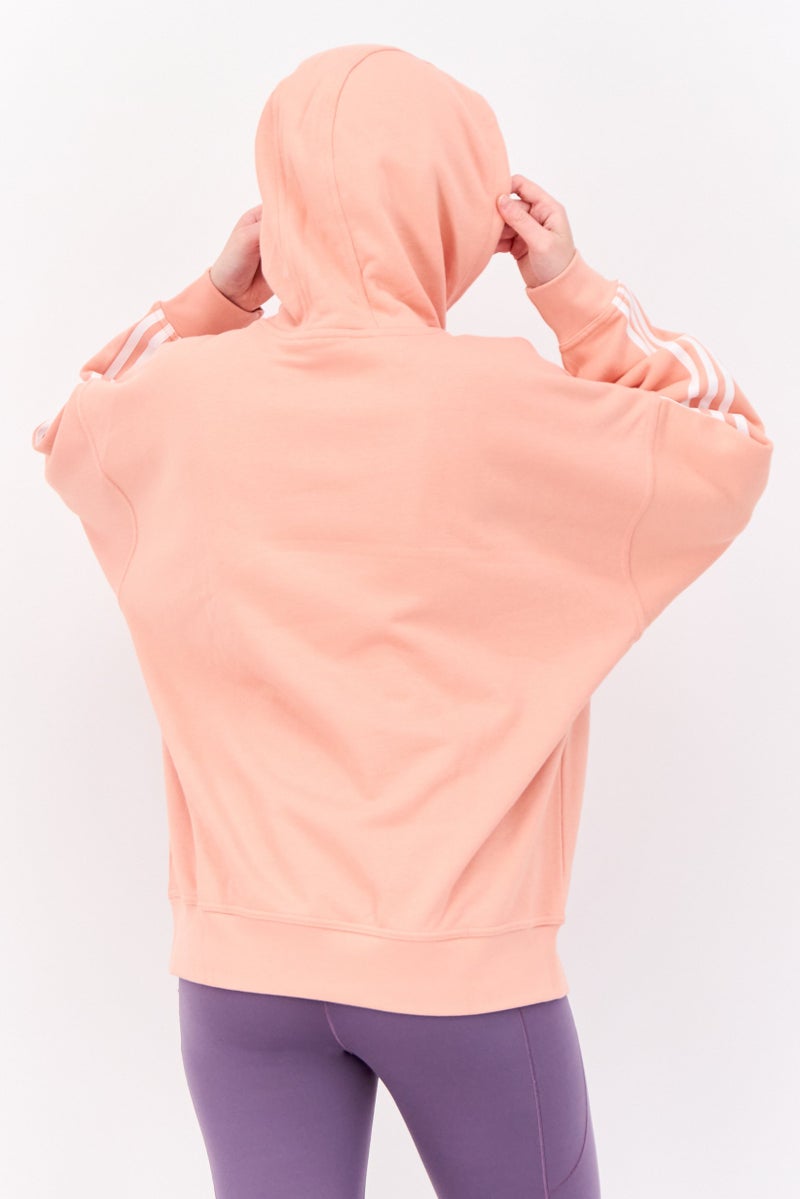 adidas Originals Women Sportswear Fit Long Sleeve Outdoor Hoodie, Peach - Image 3