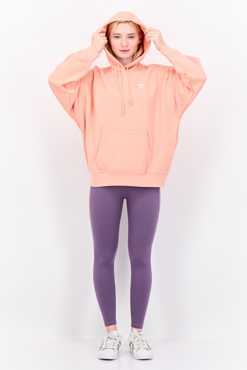adidas Originals Women Sportswear Fit Long Sleeve Outdoor Hoodie, Peach - Image 4
