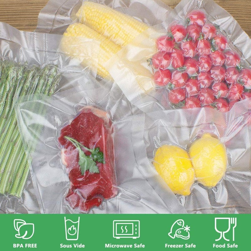 WishDirect Vacuum Sealer Bags Rolls Compatible with FoodSaver 4-Pack 11" x 25' Vacuum Seal Rolls Fit Inside Machine Double-Side Embossed BPA-Free Bags for Sous Vide or Food Storage (Total 100 Feet) - Image 3