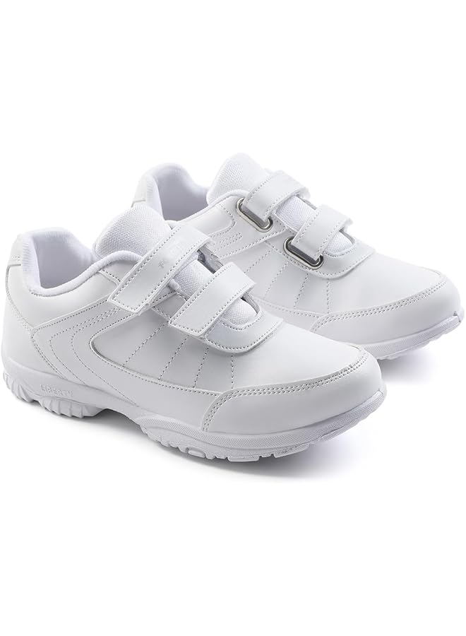 Liberty Force10 Schzone Dv Kids School Shoes With Pu Upper Pvc SoleComfortable & LightweightPadded Foam Insole Stylish & Modern Quick Wear Velcro Closure White 38 Eu - Image 1