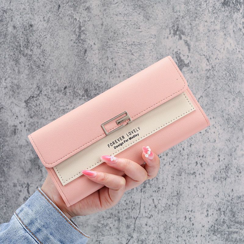 Multifunctional Solid Color PU Leather Wallet, RFID Blocking Design Portable Daily Storage Purse for Cards Cash Coin Business Use - Image 1