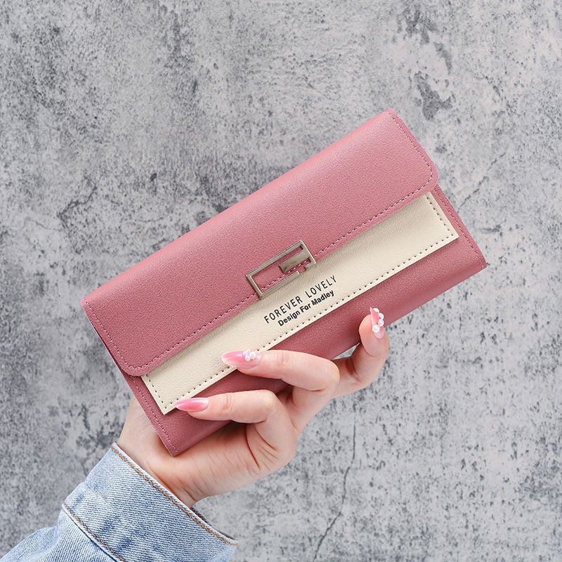 Multifunctional Solid Color PU Leather Wallet, RFID Blocking Design Portable Daily Storage Purse for Cards Cash Coin Business Use - Image 3