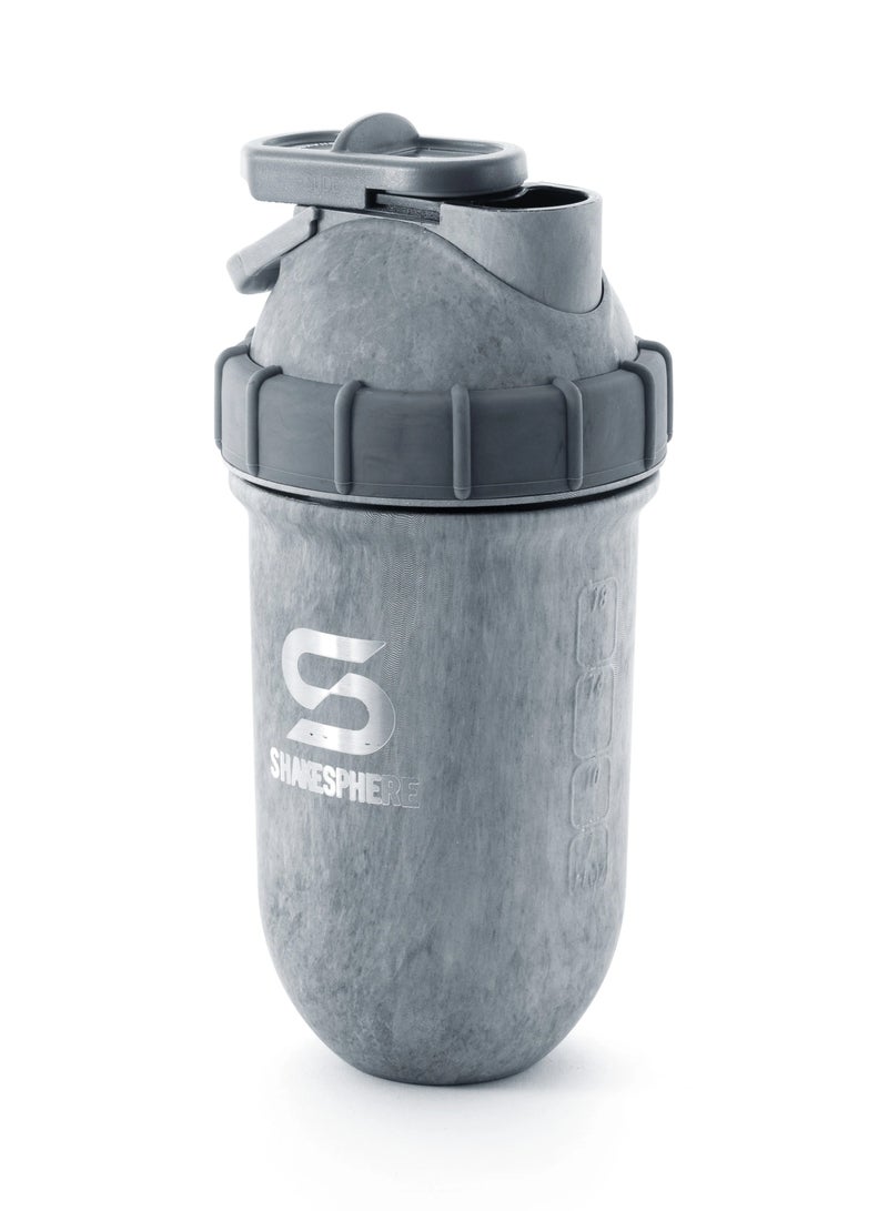 SHAKESPHERE Protein Shaker Bottle 700ml - ShakeSphere Tumbler Double Wall Steel Concrete - Image 1