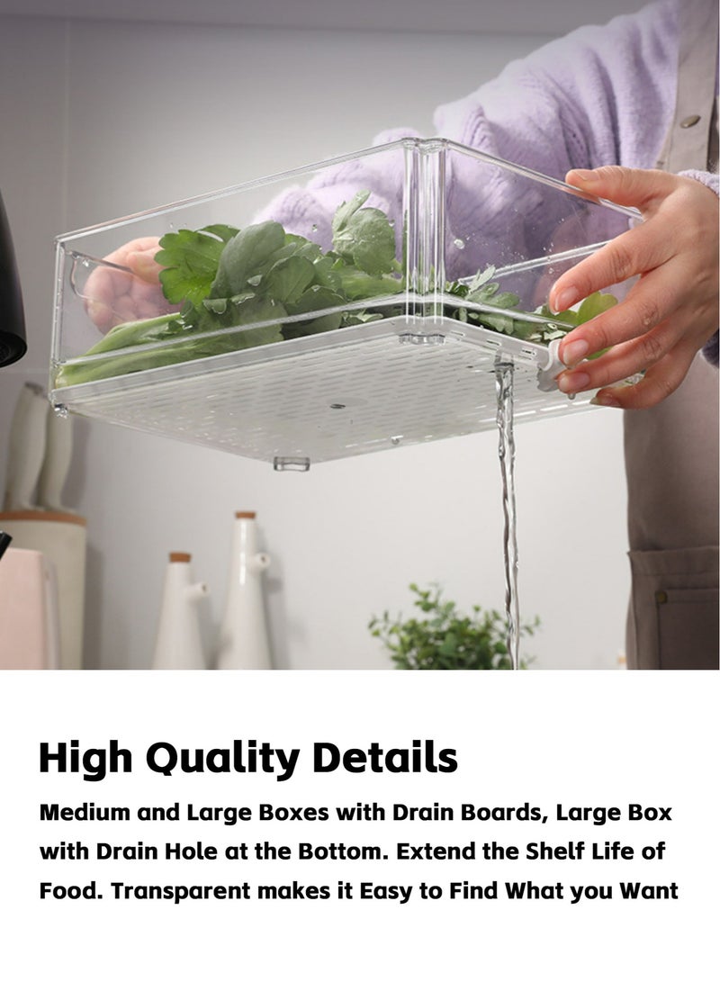 Teuuea 10 PCS Stackable Fridge Organizers Storage, Refrigerator Organizer Bins with Lids, BPA Free, Clear Plastic Fruit Freezer Cabinet Storage Containers, for Food, Fruit, Vegetable, Drinks, Cereals - Image 5