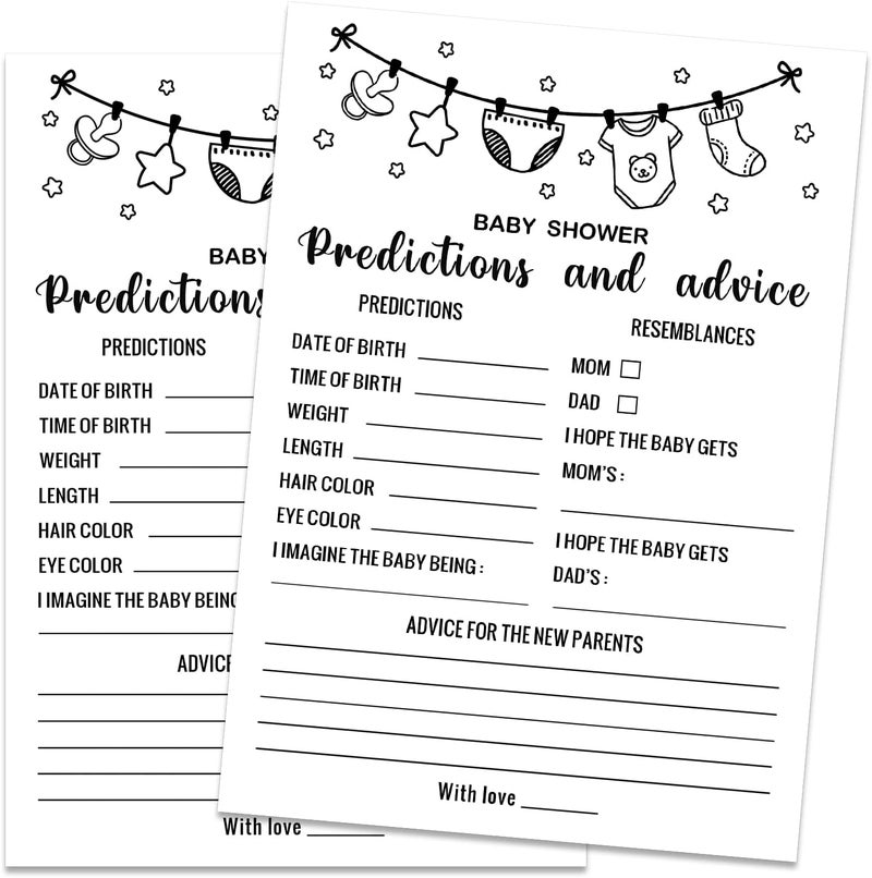 Misaidou Baby Predictions and Advice Baby Shower Game Girl or Boy Babies New Parent Message Advice Book Baby Shower Party Games Supplies  Activities 30 Game Cards Included - Image 1