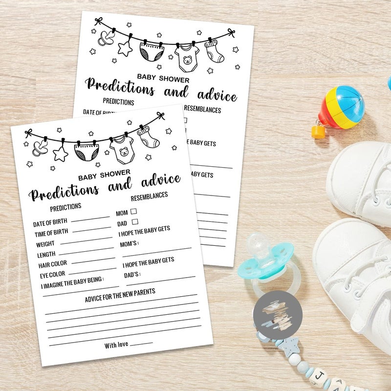 Misaidou Baby Predictions and Advice Baby Shower Game Girl or Boy Babies New Parent Message Advice Book Baby Shower Party Games Supplies  Activities 30 Game Cards Included - Image 2