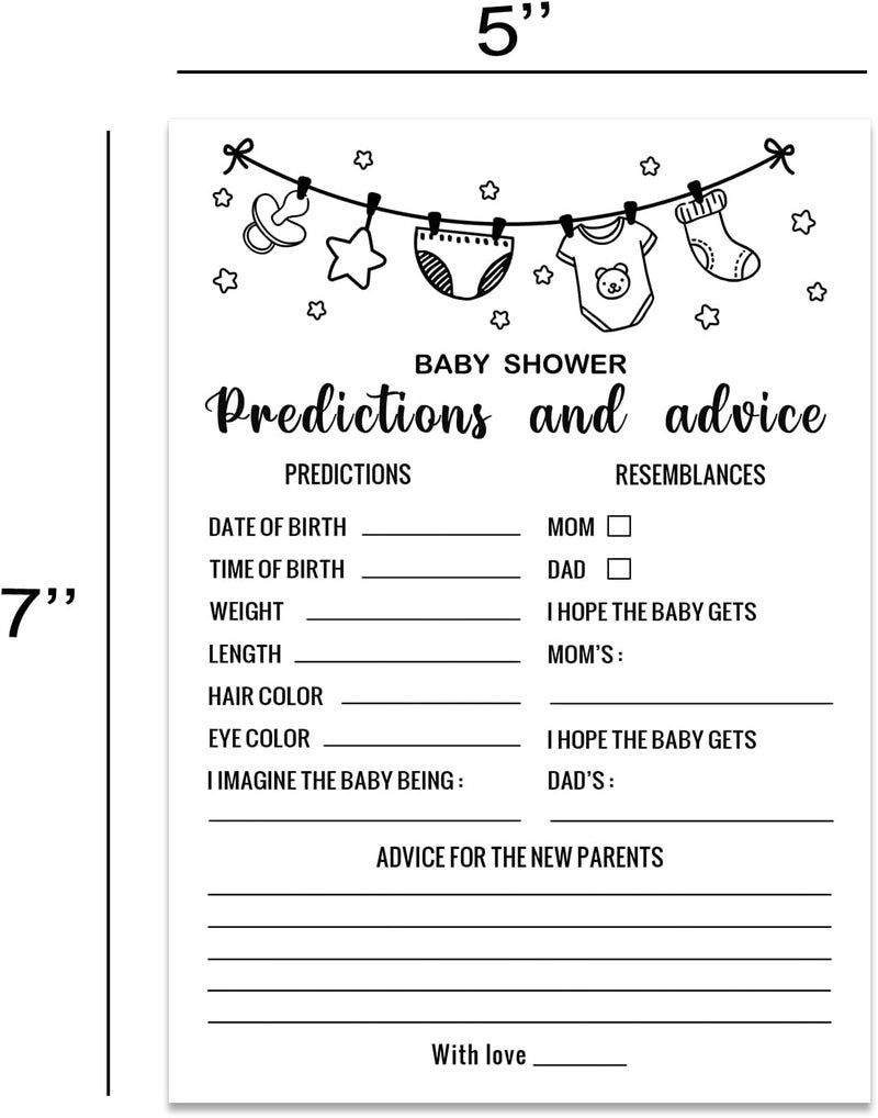 Misaidou Baby Predictions and Advice Baby Shower Game Girl or Boy Babies New Parent Message Advice Book Baby Shower Party Games Supplies  Activities 30 Game Cards Included - Image 3