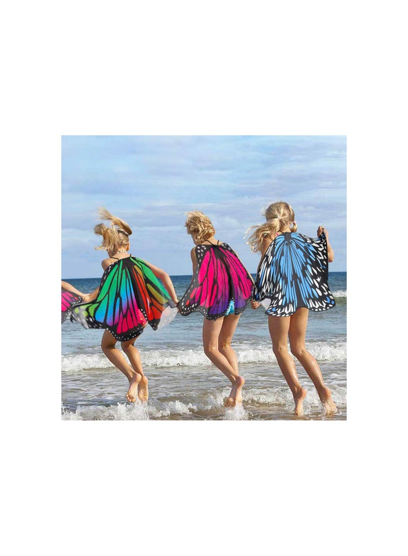 GGOOT Kids Fairy Butterfly Wings Cape Fancy Dress Up Butterfly Shawl Wings Costume with Antenna Headband for Boys Girls Princess Pretend Play Party Favors - Image 5