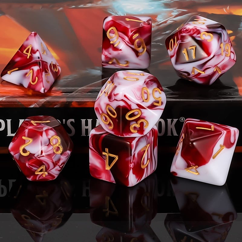 QMAY DND Dice Set -D&D Polyhedral Dice (7 Pcs) for Dungeons and Dragons (Purple Green Four Colors) - Image 4