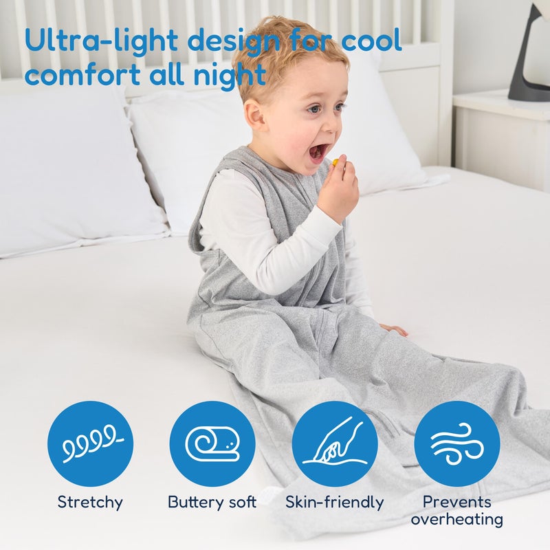 TotAha Toddler Sleep Sack 1.0 TOG for 2T-3T-4T, Soft Wearable Blanket Baby Sleep Bag with 2-Way Safe Zippers,Fluffy Extra Large Sleeping Sacks, Grey - Image 3