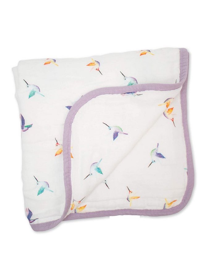 لولوجو لحاف للأطفال وبطانية للأطفال الصغار من Lulujo Baby، مقاس 47 × 47 بوصة، طائر الطنان  - Image 1