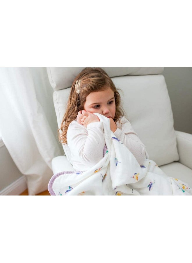 لولوجو لحاف للأطفال وبطانية للأطفال الصغار من Lulujo Baby، مقاس 47 × 47 بوصة، طائر الطنان  - Image 5
