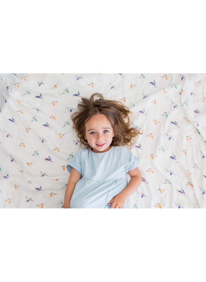 لولوجو لحاف للأطفال وبطانية للأطفال الصغار من Lulujo Baby، مقاس 47 × 47 بوصة، طائر الطنان  - Image 2