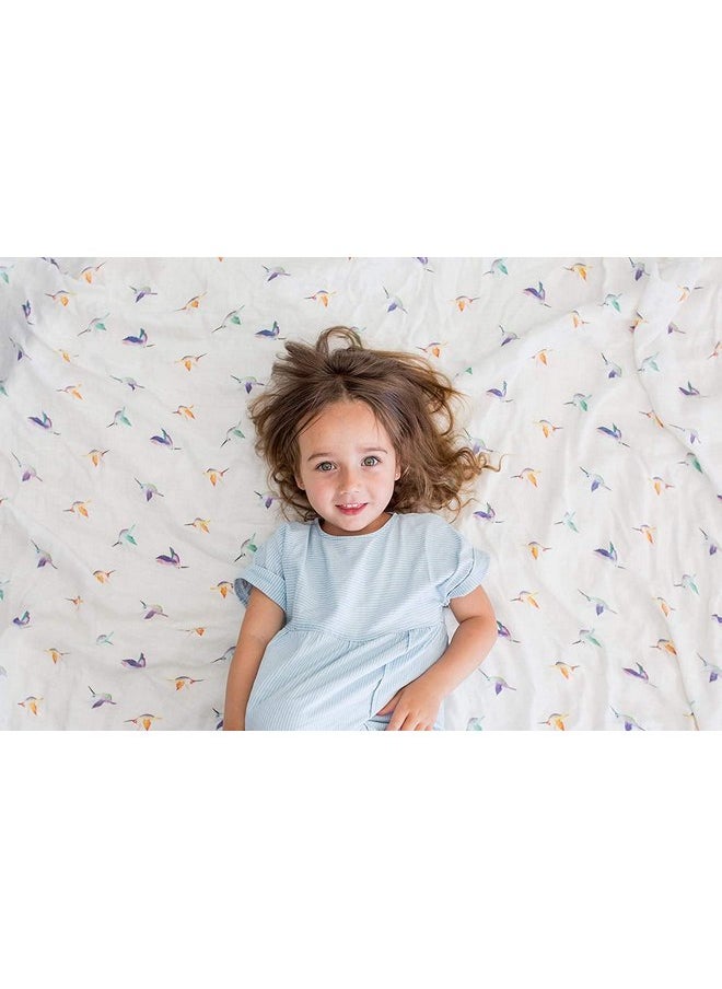 لولوجو لحاف للأطفال وبطانية للأطفال الصغار من Lulujo Baby، مقاس 47 × 47 بوصة، طائر الطنان  - Image 4