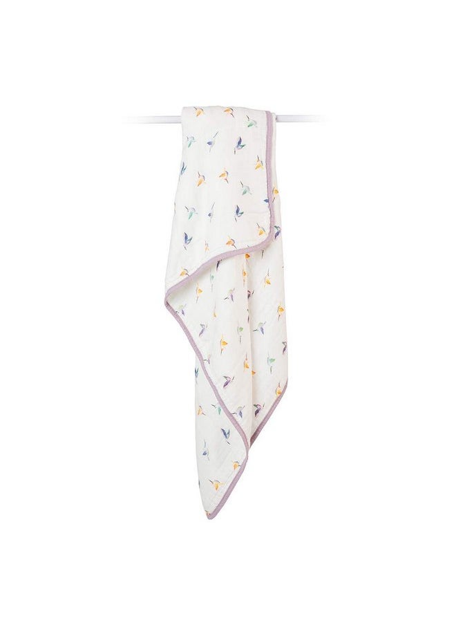 لولوجو لحاف للأطفال وبطانية للأطفال الصغار من Lulujo Baby، مقاس 47 × 47 بوصة، طائر الطنان  - Image 3