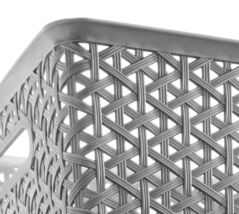 Whitmor 6597-5656-SLVR Resin Tote, Small, Silver - Image 2