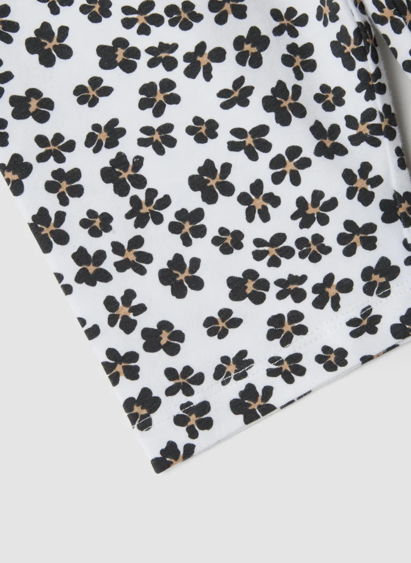 Ovs  OVS White Organic Cotton Shorts With Floral Print for Women | Best Price UAE