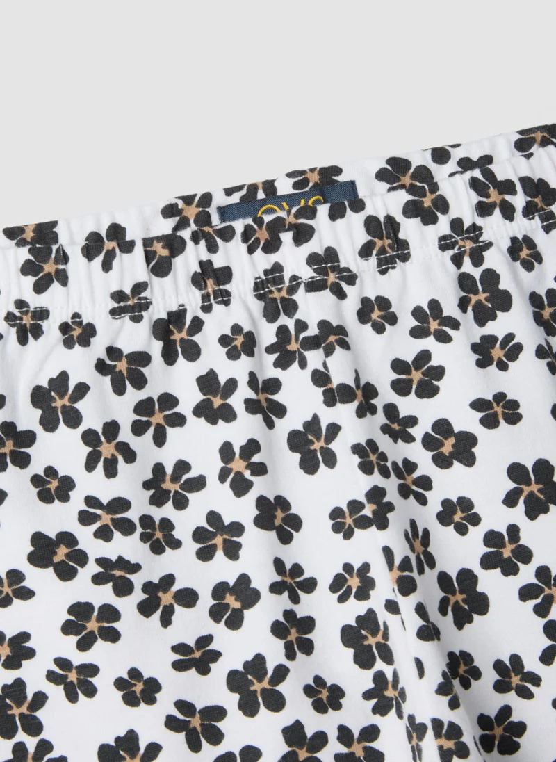 Ovs  OVS White Organic Cotton Shorts With Floral Print for Women | Best Price UAE