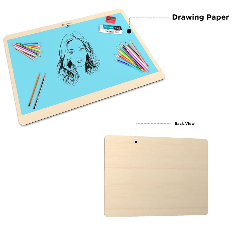 Wooden Lightweight Drawing Board 17 x 24 Inch 8mm Thickness A2 Size Drawing Board with Magnet for Kids Artists Architect Engineering Drawing Students (Laminated with Magnet) - Image 5