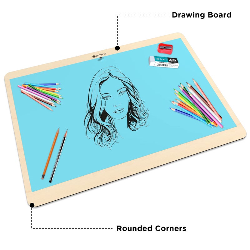 Wooden Lightweight Drawing Board 17 x 24 Inch 8mm Thickness A2 Size Drawing Board with Magnet for Kids Artists Architect Engineering Drawing Students (Laminated with Magnet) - Image 2
