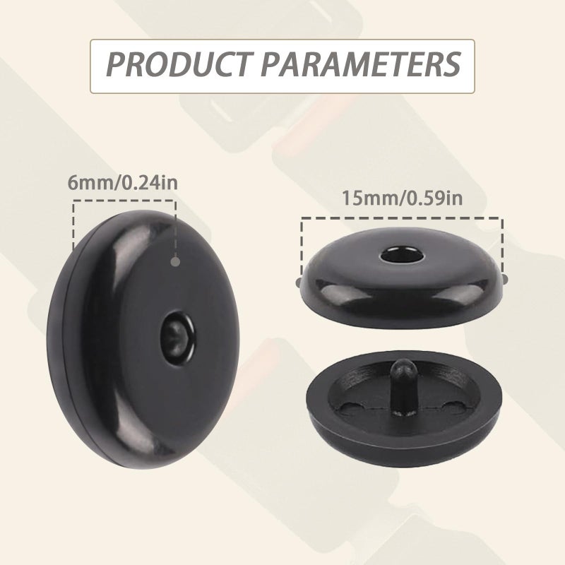 vvag 5 Sets Universal Seatbelt Stopper Kit  Snap-On Seat Belt Button Stopper Plastic Seatbelt Buckle Stopper Button Prevent Seatbelt Clip From Sliding Down No Welding Required(Black) - Image 2