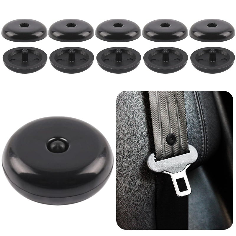 vvag 5 Sets Universal Seatbelt Stopper Kit  Snap-On Seat Belt Button Stopper Plastic Seatbelt Buckle Stopper Button Prevent Seatbelt Clip From Sliding Down No Welding Required(Black) - Image 1