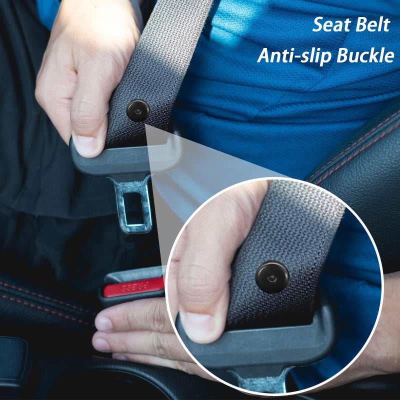 vvag 5 Sets Universal Seatbelt Stopper Kit  Snap-On Seat Belt Button Stopper Plastic Seatbelt Buckle Stopper Button Prevent Seatbelt Clip From Sliding Down No Welding Required(Black) - Image 5