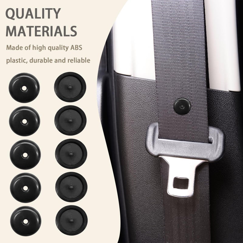 vvag 5 Sets Universal Seatbelt Stopper Kit  Snap-On Seat Belt Button Stopper Plastic Seatbelt Buckle Stopper Button Prevent Seatbelt Clip From Sliding Down No Welding Required(Black) - Image 3