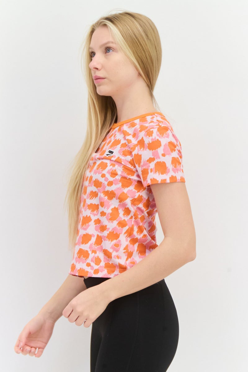 PUMA Women Slim Fit Short Sleeves Outdoors Top, Orange - Image 2