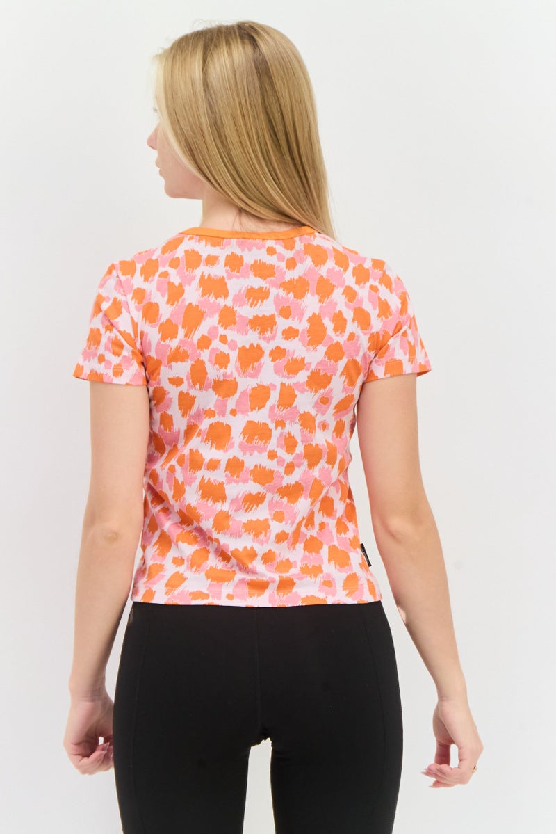 PUMA Women Slim Fit Short Sleeves Outdoors Top, Orange - Image 3